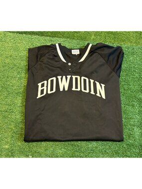Vintage Bowdoin polar bears  jersey mens XL black white baseball speedline 1990s